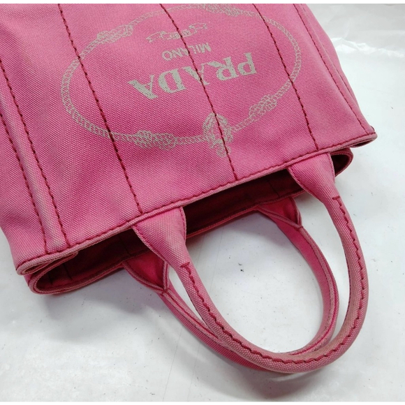 Prada Pink Canapa Small Tote Bag - Picture 4 of 8